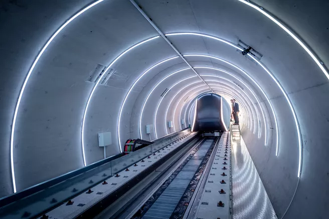 Hyperloop tunnel perspective